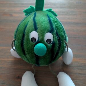 Plush Green Watermelon Character Stuffed Toy - Cute Soft Plush